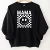 Mama Checkered Pullover - Black