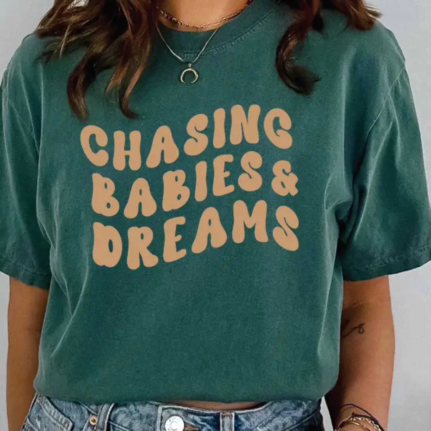 Chasing Babies & Dreams Tee - Spruce