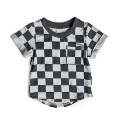 LB Pocket Tee - Pewter Check