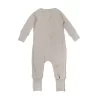Waffle Footie Romper - Silver Birch