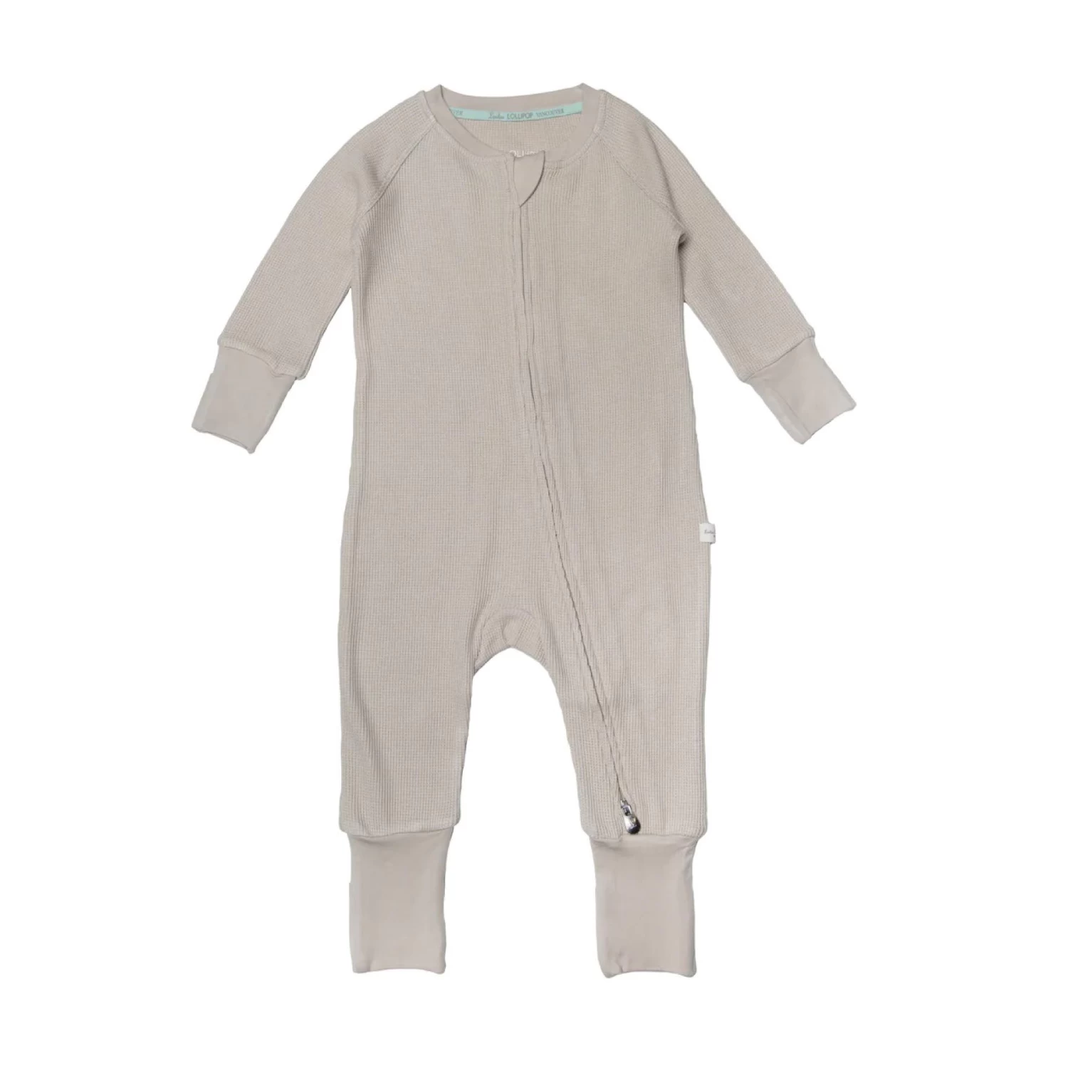 Waffle Footie Romper - Silver Birch