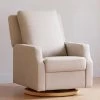 Crewe Electronic Recliner And Swivel Glider - Performance Cream Eco-Weave With Light Wood Base