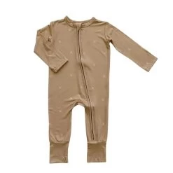 Zipper Romper - Beige X’S