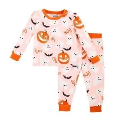 Pink Glow-In-The-Dark Halloween Pajama Set