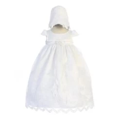 Cross Embroidered Christening Gown