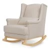 Miranda Wingback Rocker In Eco-Performance Fabric - Performance Beach Eco-Weave With Light Legs