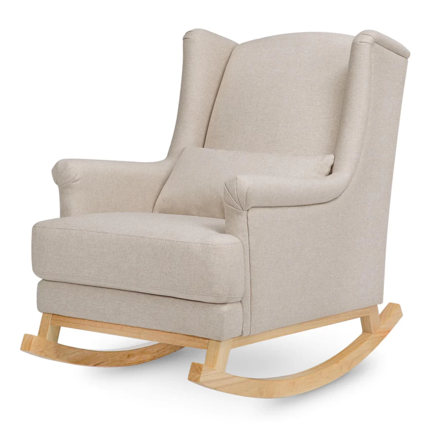 Miranda Wingback Rocker In Eco-Performance Fabric - Performance Beach Eco-Weave With Light Legs