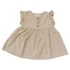 Cream Ruffle Linen Dress