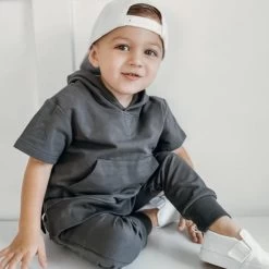 LB Short Sleeve Hoodie - Pewter