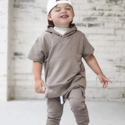 LB Short Sleeve Hoodie - Mushroom