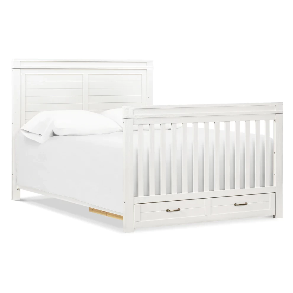 Wesley Farmhouse 4-in-1 Convertible Storage Crib - Heirloom White - Image 5