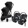Cybex Gazelle S 2 Twin Double Stroller + Aton 2 Travel System Bundle - Black Frame / Moon Black / Lavastone Black