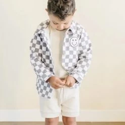 Checkered Smiley Shacket