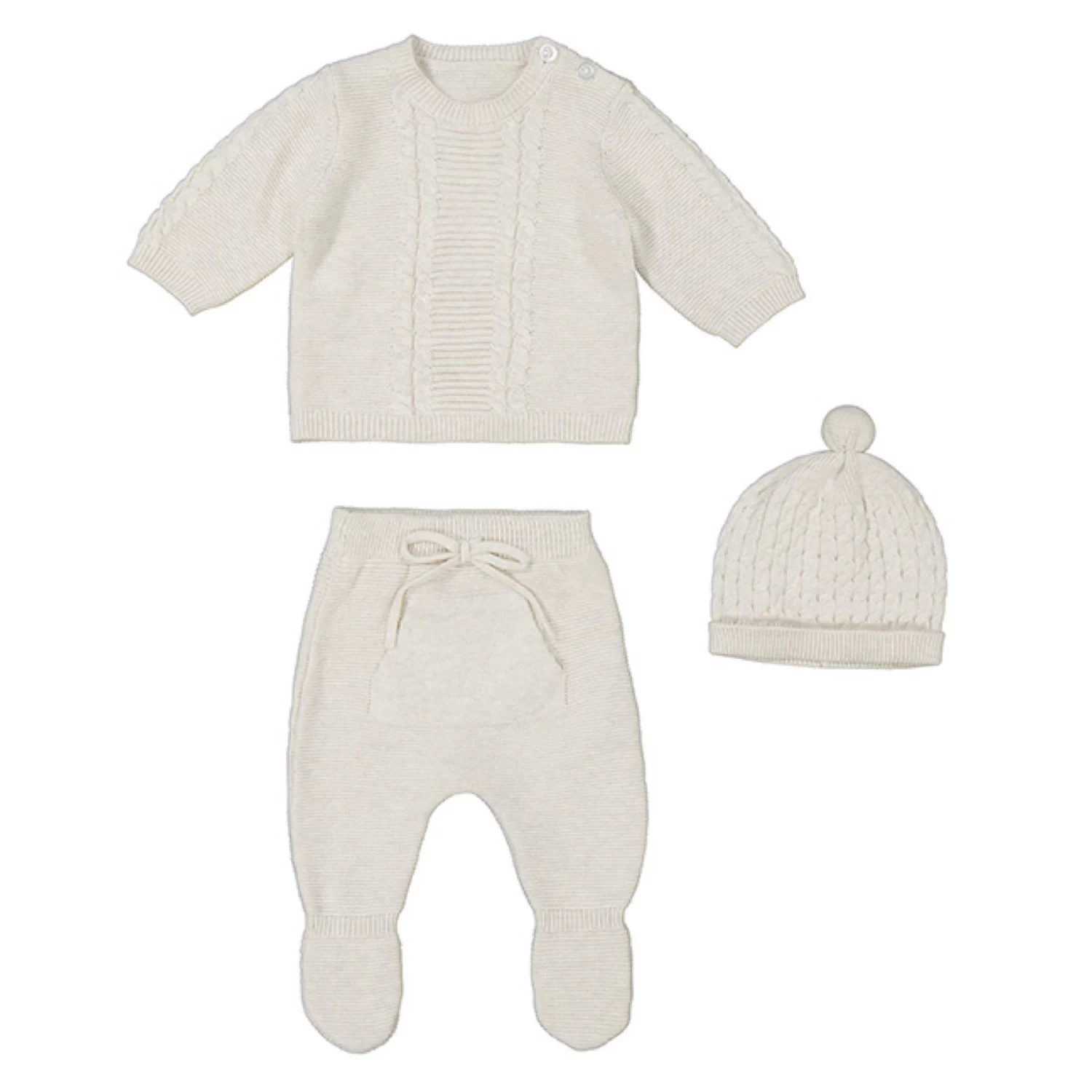 Mayoral Leg Warmer & Hat Set - Milk