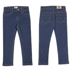 Mayoral Flower Printed Denim Jeans