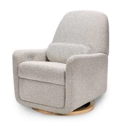 ARC Electronic Recliner & Swivel Glider In Black White Boucle With USB Port