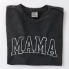 Mama Puff Print Mineral Washed Graphic Top - Black