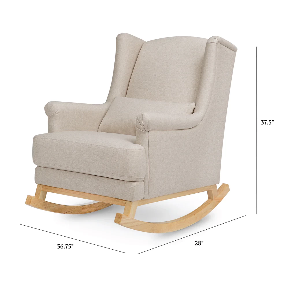 Miranda Wingback Rocker In Eco-Performance Fabric - Performance Beach Eco-Weave With Light Legs - Image 5