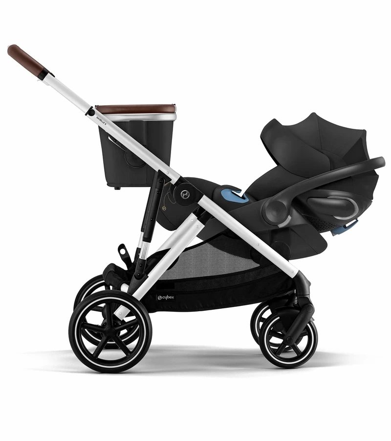 Cybex Gazelle S 2 Double Stroller + Aton 2 Travel System Bundle - Black Frame / Moon Black / Lavastone Black - Image 6