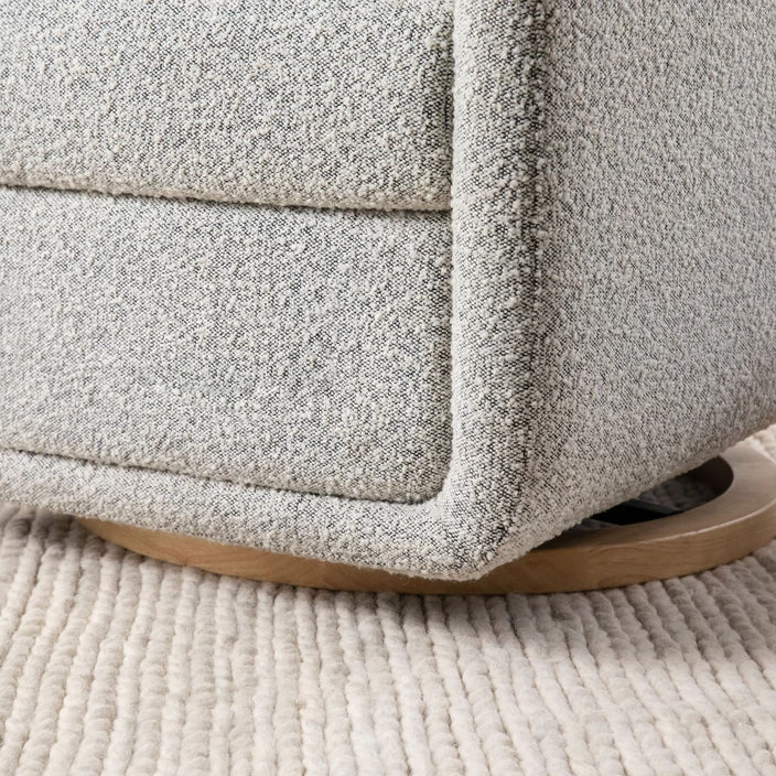 ARC Electronic Recliner & Swivel Glider In Black White Boucle With USB Port - Image 6