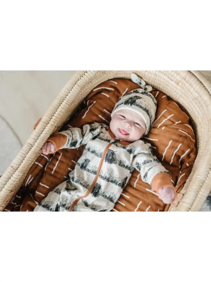 Western Highland Cow Organic Baby Zippy Romper - Image 2