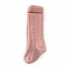 Cable Knit Tights - Blush