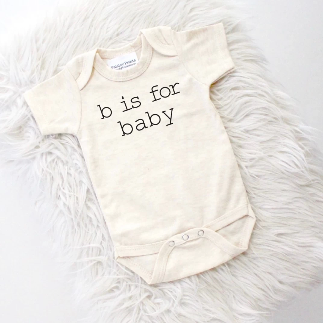 B Is For Baby Onesie - Oatmeal - Image 2