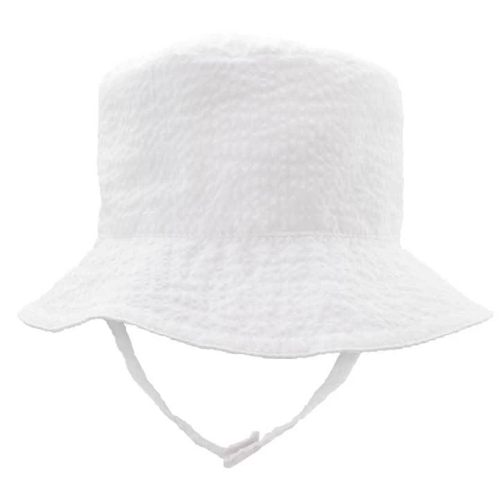 White Seersucker Boy Hat UPF 25+ - Image 2