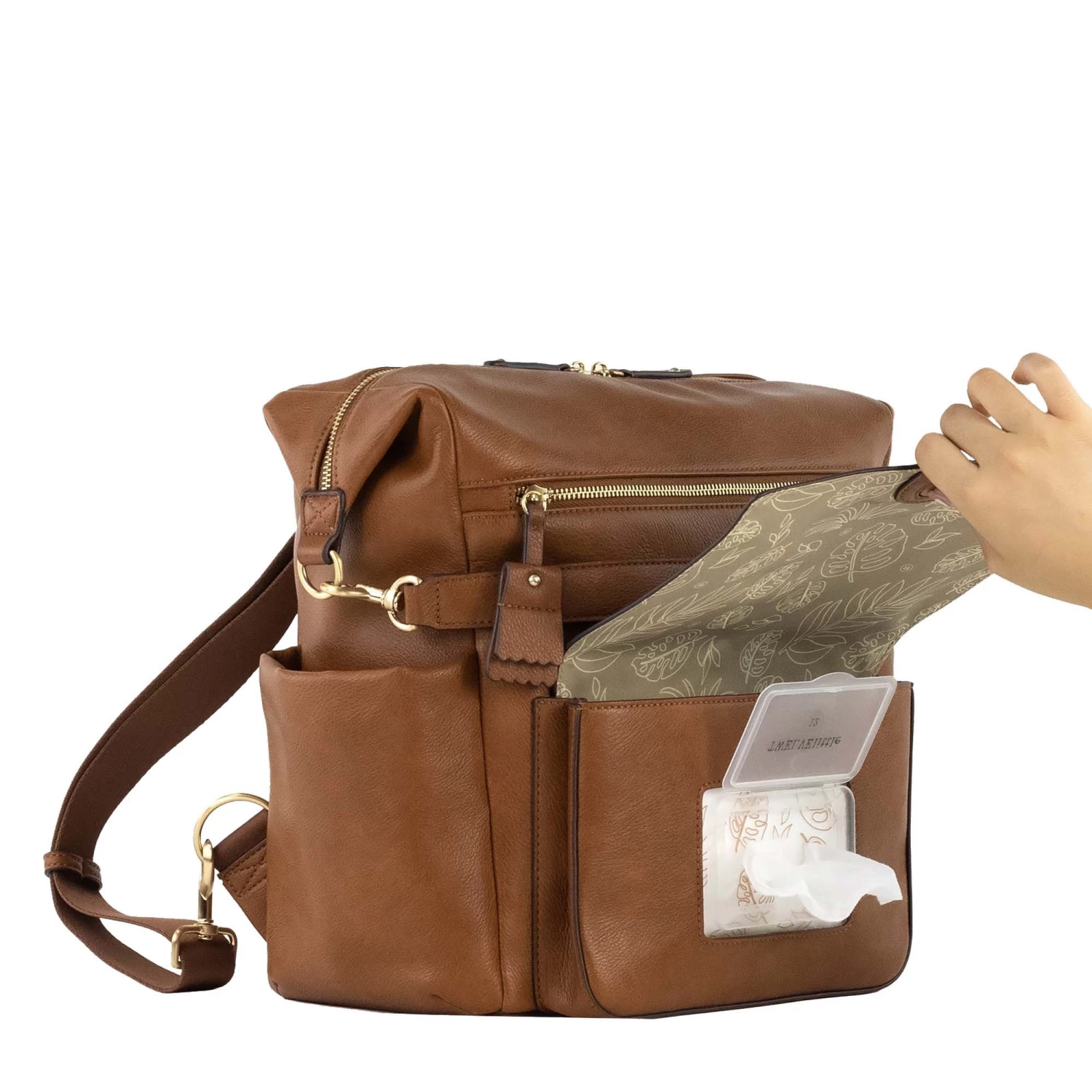 TwelveLittles Peek A Boo Convertible Hobo Diaper Bag - Toffee - Image 5