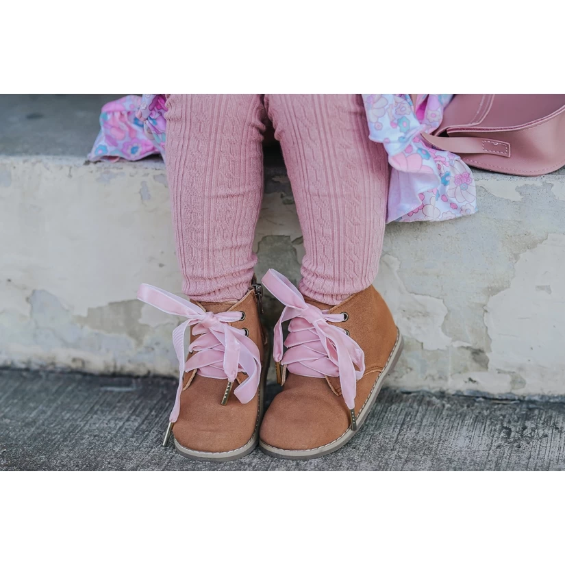 Cable Knit Tights - Blush - Image 2