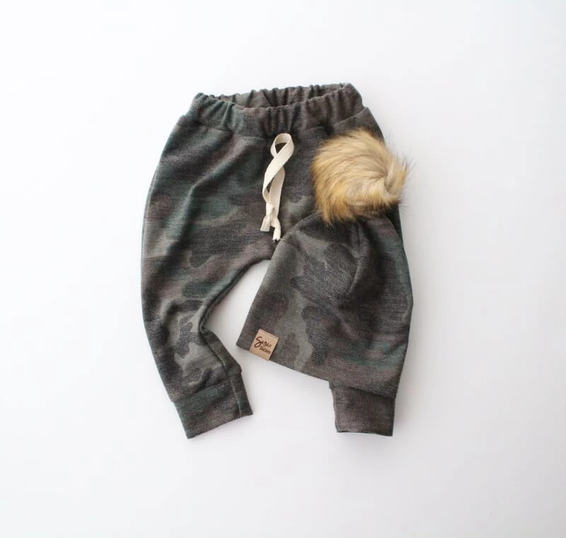 Camo Leggings & Pom Beanie