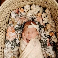 White Garden Floral Swaddle