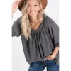 Charcoal Hobo V Neck
