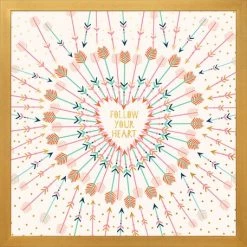 Metallic Framed Art - Arrow Heart