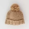 Pom Knit Beanie - Latte