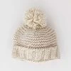 Pom Knit Beanie - Natural