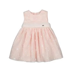 Mayoral Pale Pink Embroidered Organza Dress