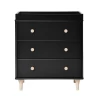 Babyletto Lolly 3 Drawer Changing Dresser - Black & Washed Natural