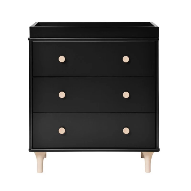 Babyletto Lolly 3 Drawer Changing Dresser - Black & Washed Natural