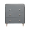 Babyletto Lolly 3 Drawer Changing Dresser - Grey & Washed Natural