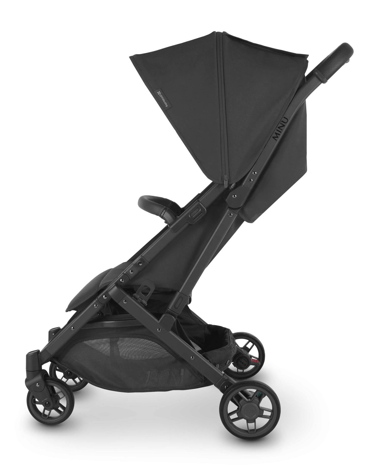 NEW! UPPAbaby MINU V2 Stroller - JAKE (charcoal, Carbon Frame, Black Leather) - Image 3