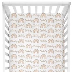 Personalized Crib Sheet - Rainbow Neutral