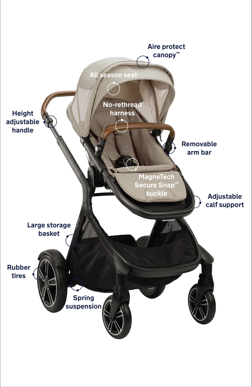 Nuna DEMI Grow Aire Stroller - Hazelwood - Image 4