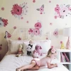 Pink & White Graphic Flower Wall Decals